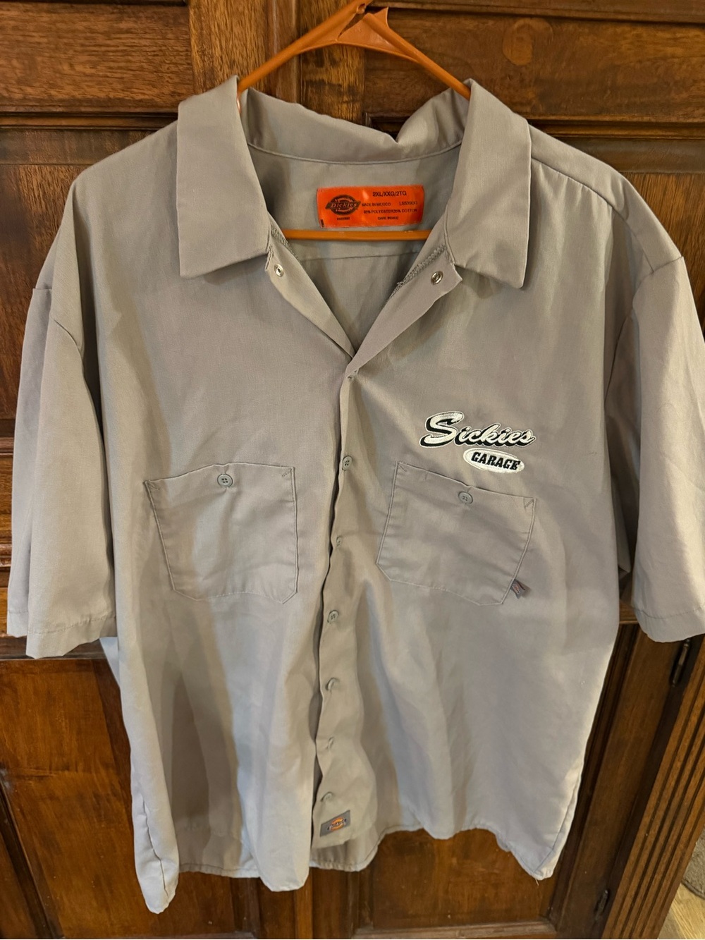 Dickies Sickies Garage Custom Attitude Men's Button-Up 2xl Gray Sleeve Shirt